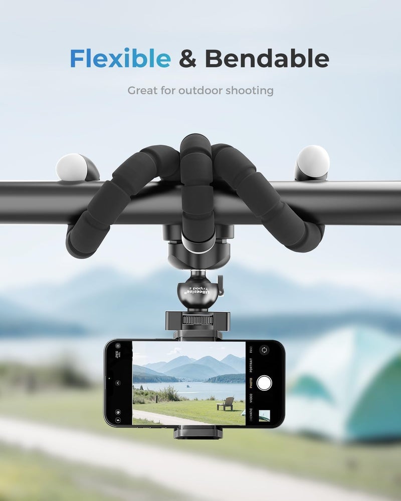 Acuvar Flexible Phone Tripod Universal Smartphone Tripod Stand Portable Lightweight Mini Stabilizer with Adjustable Phone Mount Holder for iPhone Android Camera Vlogging ContentCreation TikTok&YouTube - Image 2